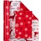 Reversible Christmas Wrapping Paper Roll - Mini Roll - 17 Inch x 33 Feet - Red White Reindeer and Snowflake Wrapping Paper for Christmas, Holiday, Party